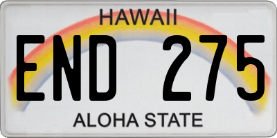 HI license plate END275
