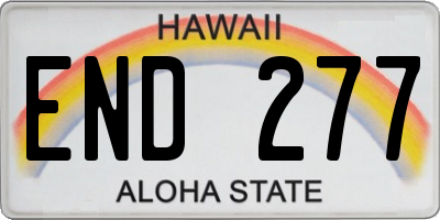 HI license plate END277