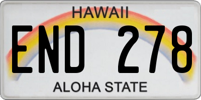 HI license plate END278