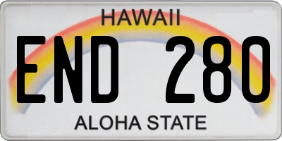 HI license plate END280