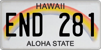 HI license plate END281