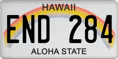 HI license plate END284