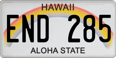 HI license plate END285