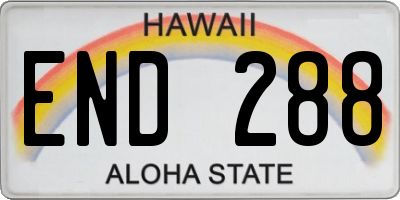HI license plate END288