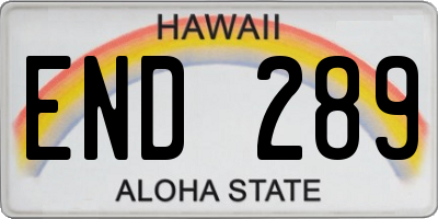 HI license plate END289