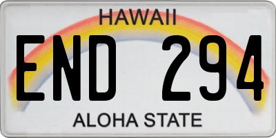 HI license plate END294