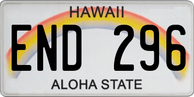HI license plate END296