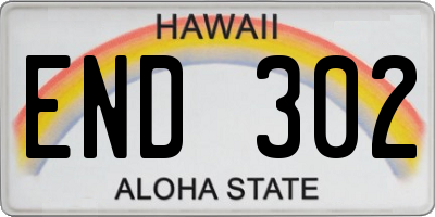 HI license plate END302