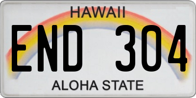 HI license plate END304