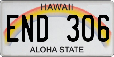 HI license plate END306