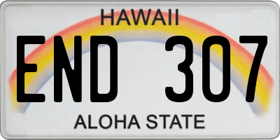 HI license plate END307
