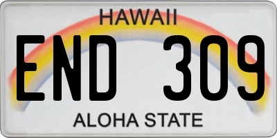 HI license plate END309