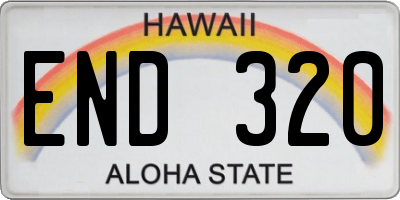 HI license plate END320