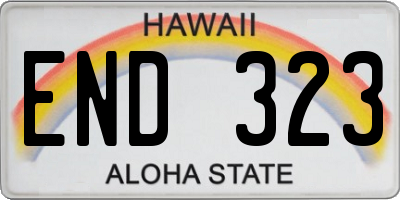 HI license plate END323