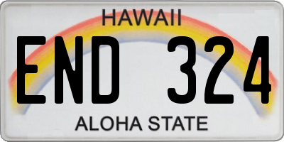HI license plate END324