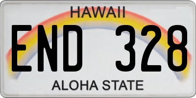 HI license plate END328