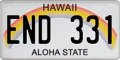 HI license plate END331