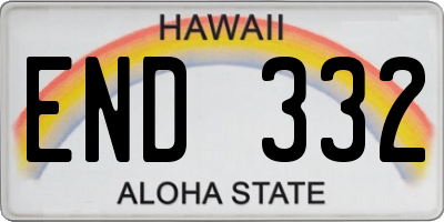 HI license plate END332