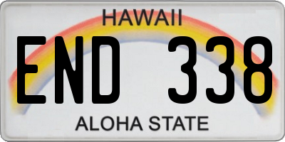 HI license plate END338