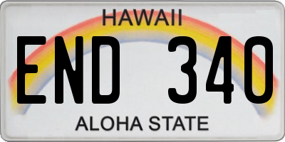 HI license plate END340