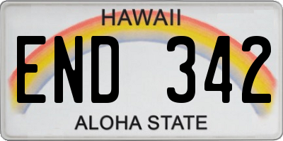 HI license plate END342