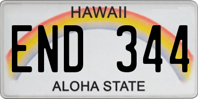 HI license plate END344