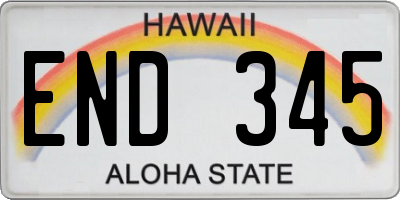 HI license plate END345