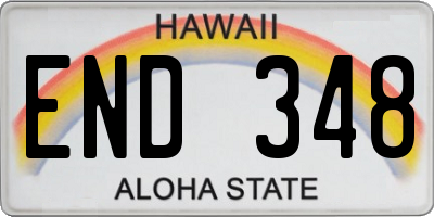 HI license plate END348