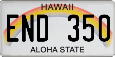 HI license plate END350