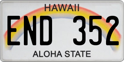 HI license plate END352
