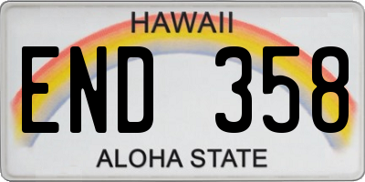 HI license plate END358
