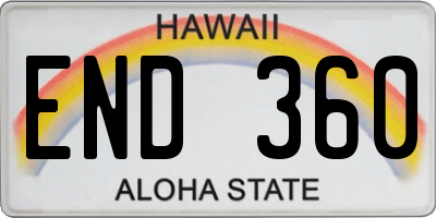 HI license plate END360