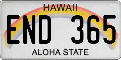 HI license plate END365