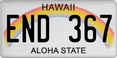 HI license plate END367