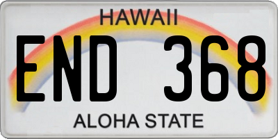 HI license plate END368