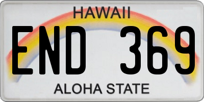 HI license plate END369