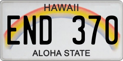 HI license plate END370