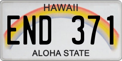 HI license plate END371