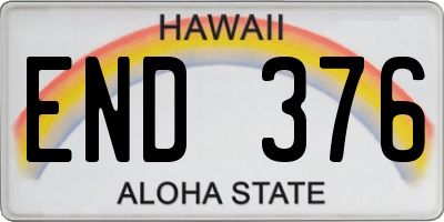 HI license plate END376