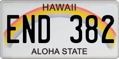 HI license plate END382