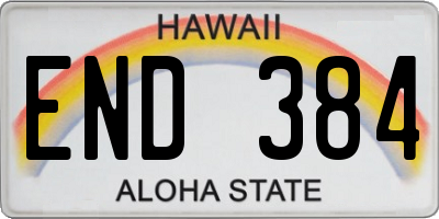 HI license plate END384