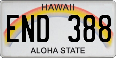 HI license plate END388
