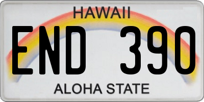 HI license plate END390
