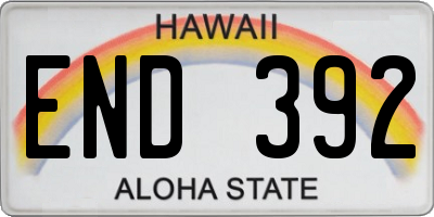 HI license plate END392