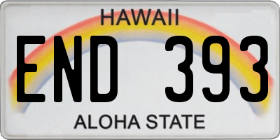 HI license plate END393