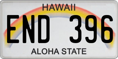 HI license plate END396