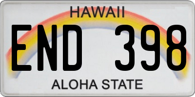 HI license plate END398