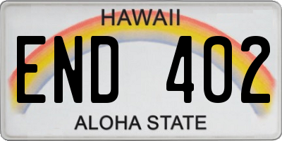 HI license plate END402