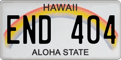 HI license plate END404