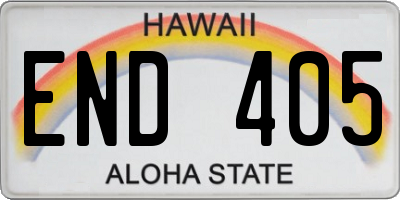 HI license plate END405